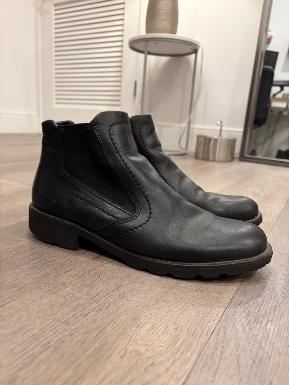 SOLD: Ecco Classic Black Chelsea Boots for Men